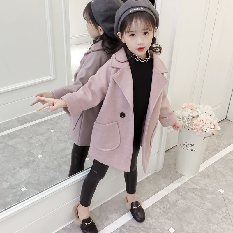 Áo khoác blazer dáng dài phong cách Hàn Quốc thời trang mùa xuân mới dành cho bé gái