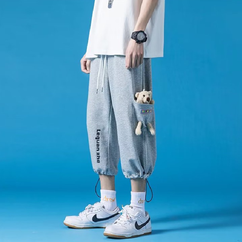 Quần ống rộng In Họa Tiết Hoạt Hình Phong Cách Hàn Quốc Thời Trang Cho Nam Size S-3XL