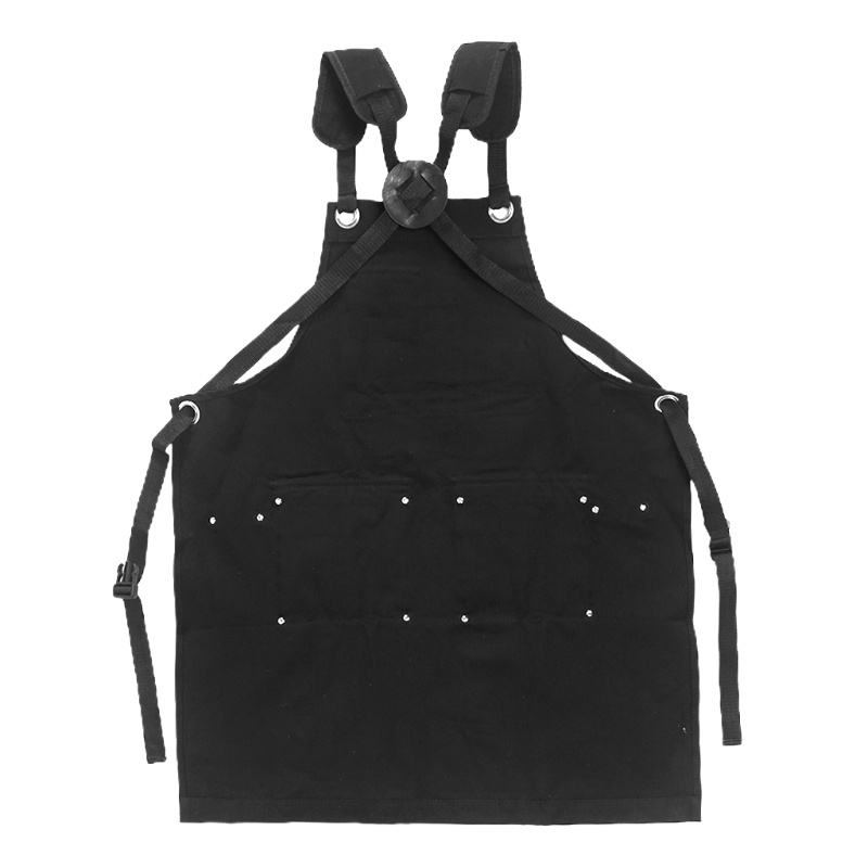 Tạp Dề Vải Canvas Chuyên Nghiệp Có Túi Và Dây Đeo Chéo Sau Lưng Cho Nam Nữ