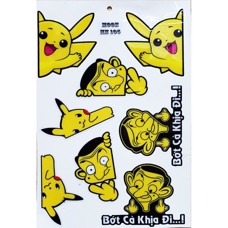 DECAL NỔI TRANG TRÍ XE PIKACHU