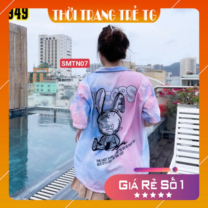 Áo sơ mi tay ngắn 𝑭𝒓𝒆𝒆𝒔𝒉𝒊𝒑 Áo sơ mi Unisex SMTN07 3D Form Rộng, Tay Lỡ Unisex