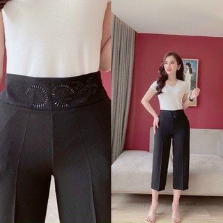 Quần ống sớ Lửng cạp gắn đá