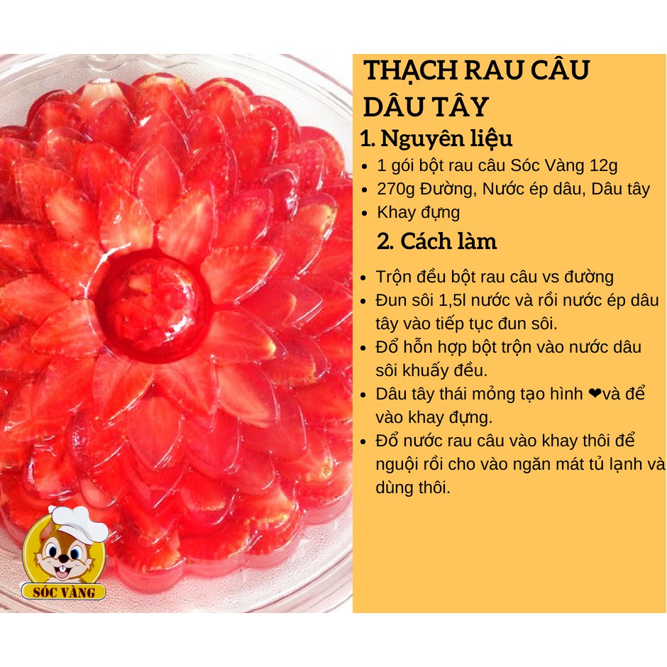 Bột Rau Câu Dẻo Sóc vàng hộp 120g (10 gói x 12g)