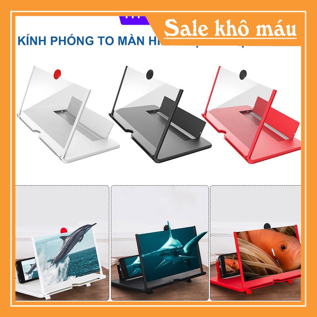 Kính phóng to màn hình Điện thoại 4D 12 inch Cao cấp không nhòe, không gây mỏi mắt F3 |NgaAnh