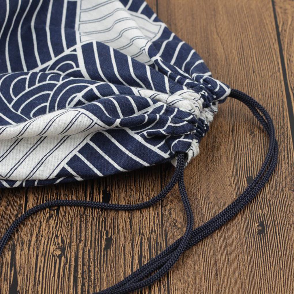 Túi Đựng Hộp Cơm Trưa Bằng Vải Lanh Cotton Thiết Kế Dây Rút Đơn Giản Sắp Xếp Gọn Gà