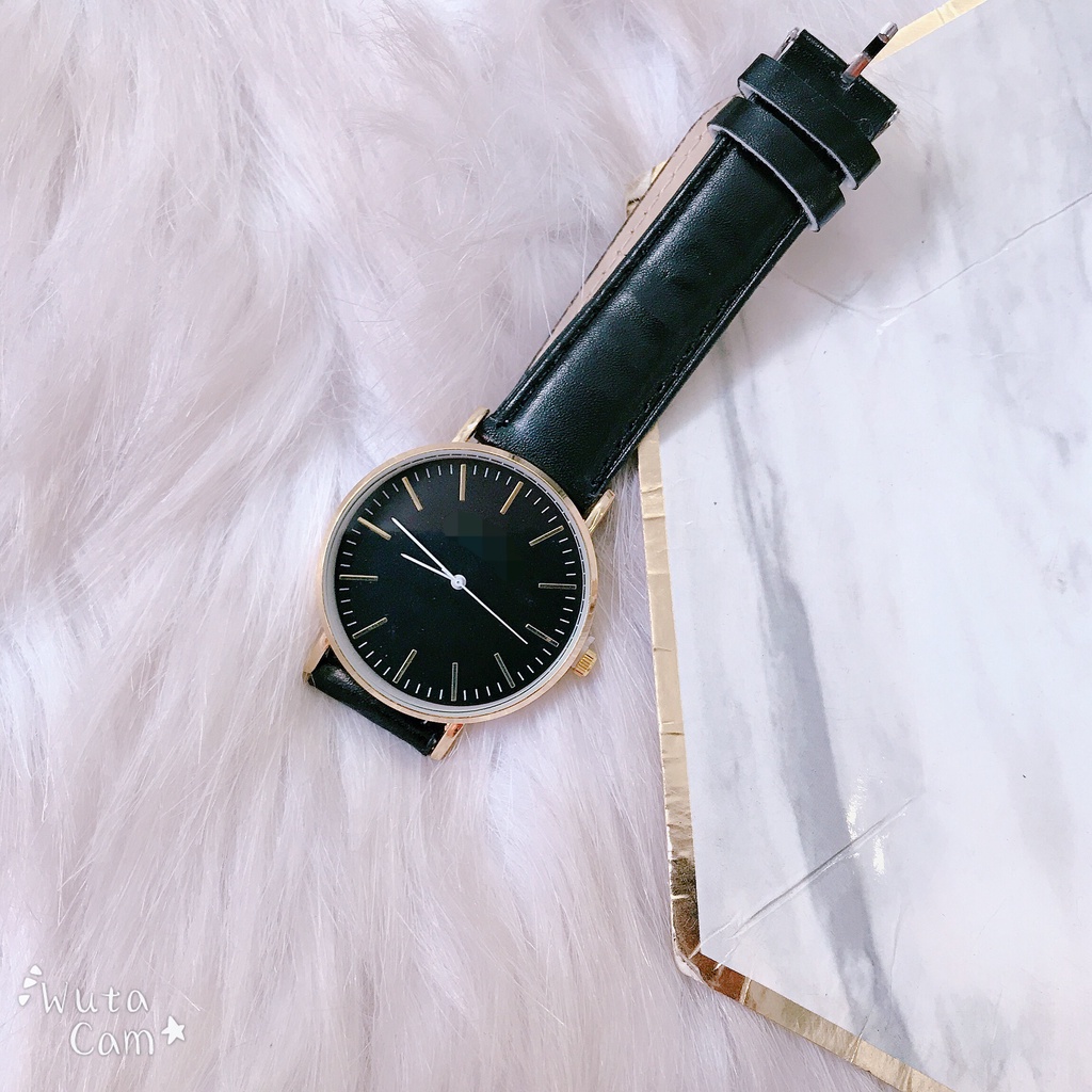 Đồng hồ nam da .d.w. mặt gạch viền vàng | BigBuy360 - bigbuy360.vn