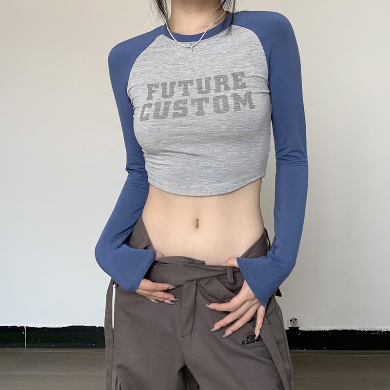 Áo Thun Tay Dài Cổ Tròn In Chữ Thời Trang Cho Nữ