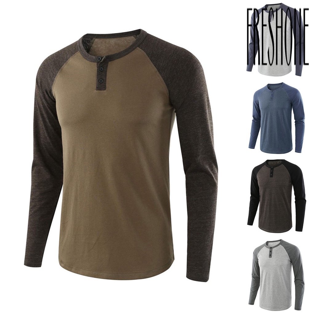 Fh Áo Thun Raglan Tay Dài Cổ Tròn Thời Trang Mùa Thu Cho Nam