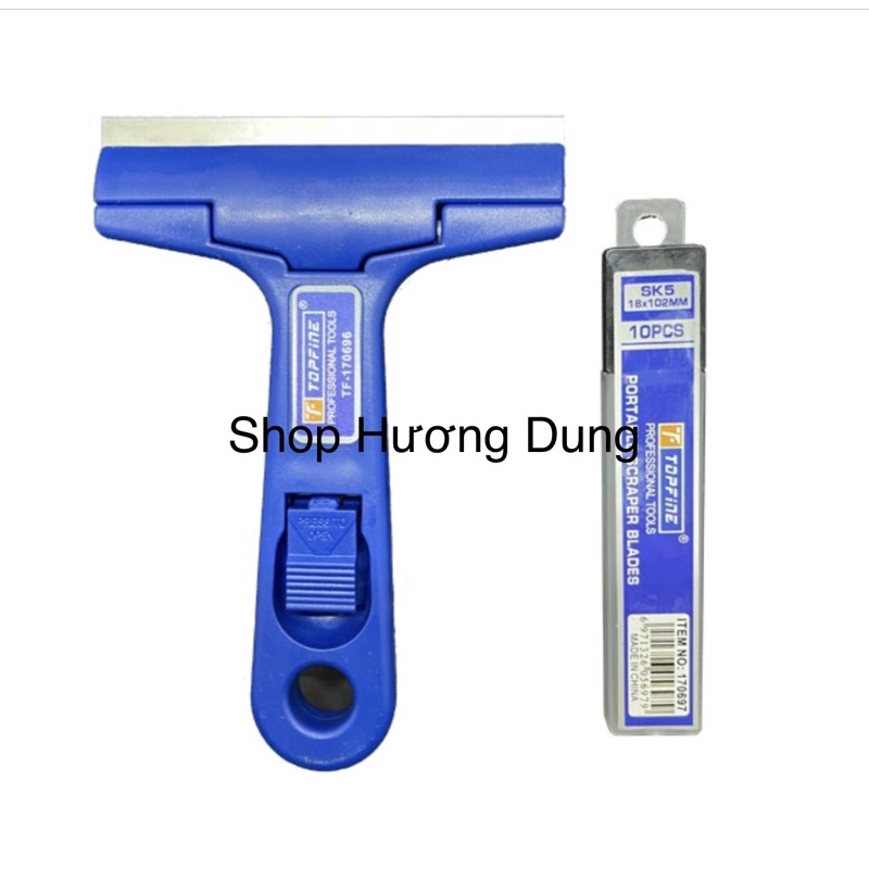 Dao cạo vết keo sơn vết bẩn , sủi cán ngắn tặng kèm 10 lưỡi dao Topfine