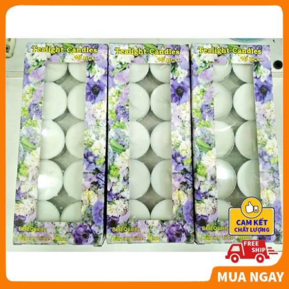 (Hàng Chuẩn) Nến tealight 4h VỈ 10 VIÊN LOẠI 1, Nến thơm phòng tealight cháy 4h - Hàng Việt nam chất lượng cao