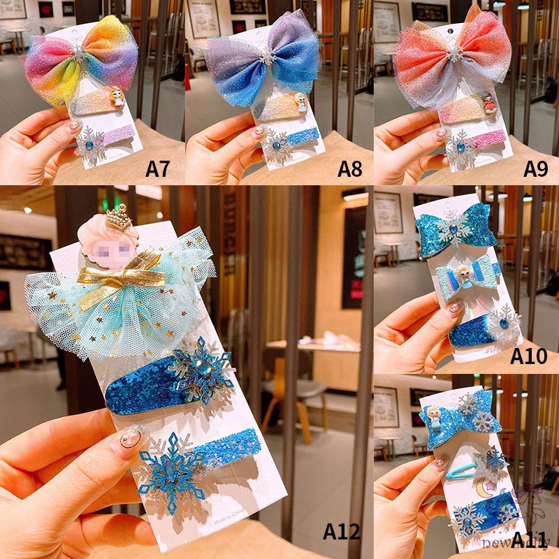 Set 3 Kẹp Tóc Hình Nơ Xinh Xắn Cho Bé Gái