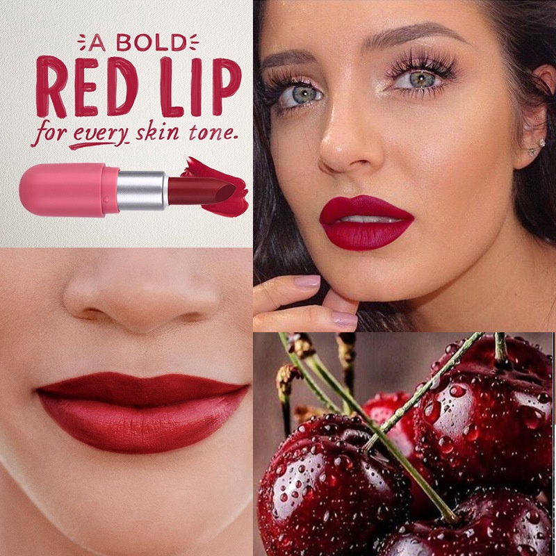 Son Lì Mini Mịn Mượt Như Nhung Kháng Nước Và Lâu Trôi 5 Màu Tùy Chọn Thiết Kế Hình Viên Thuốc Độc Đáo