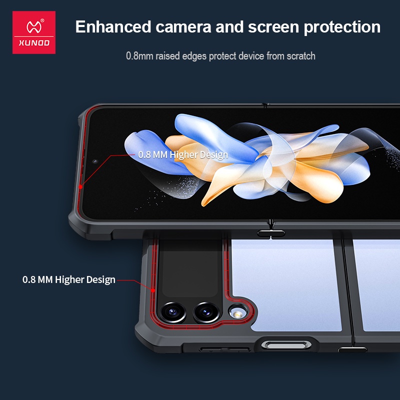Ốp lưng Samsung Galaxy Z Flip4 Ốp lưng điện thoại Xundd Ốp lưng trong suốt chống sốc Túi khí Vỏ bảo vệ cho Samsung Galaxy Z Flip 4