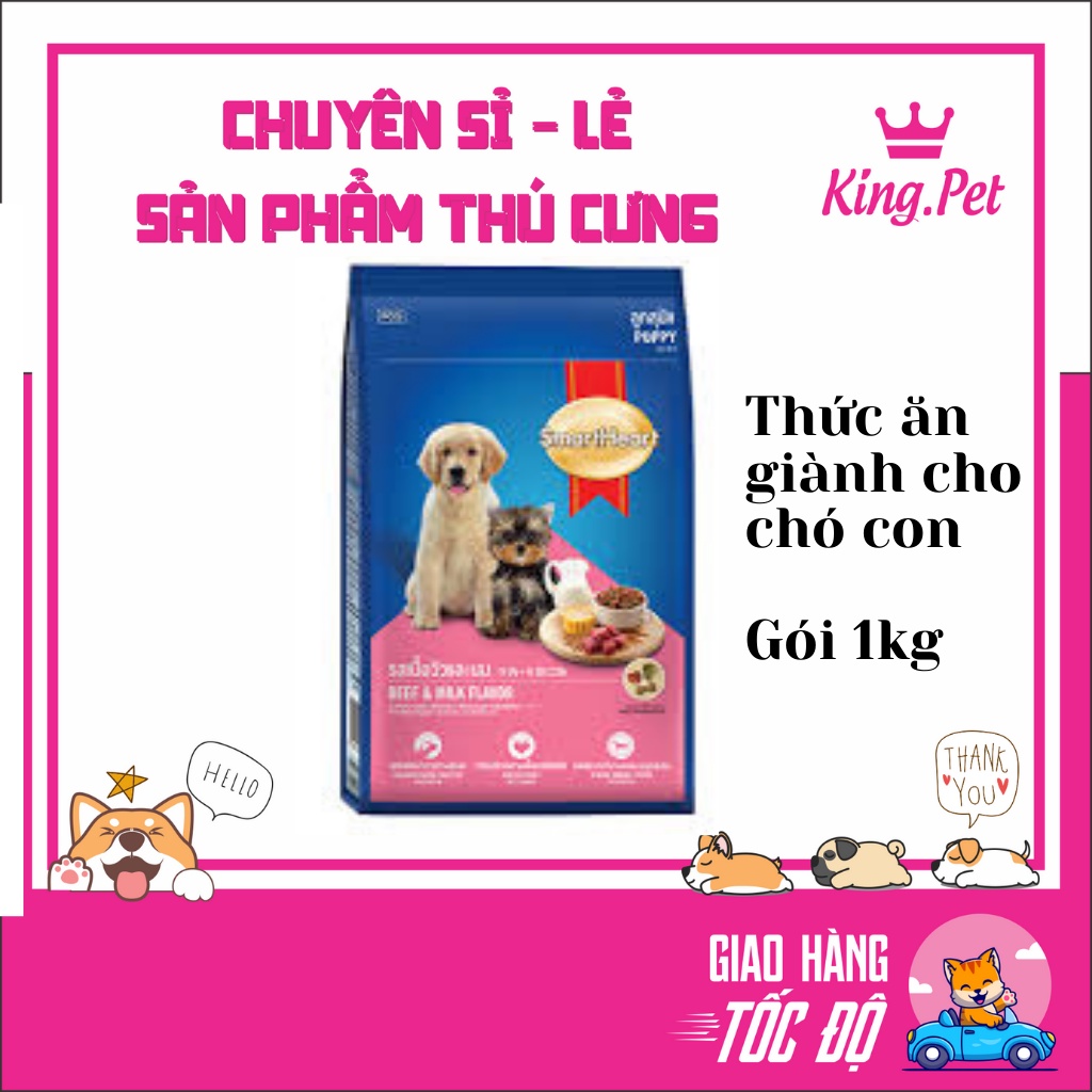 Túi 1kg- Thức ăn giành cho chó con Smart Heart Puppy