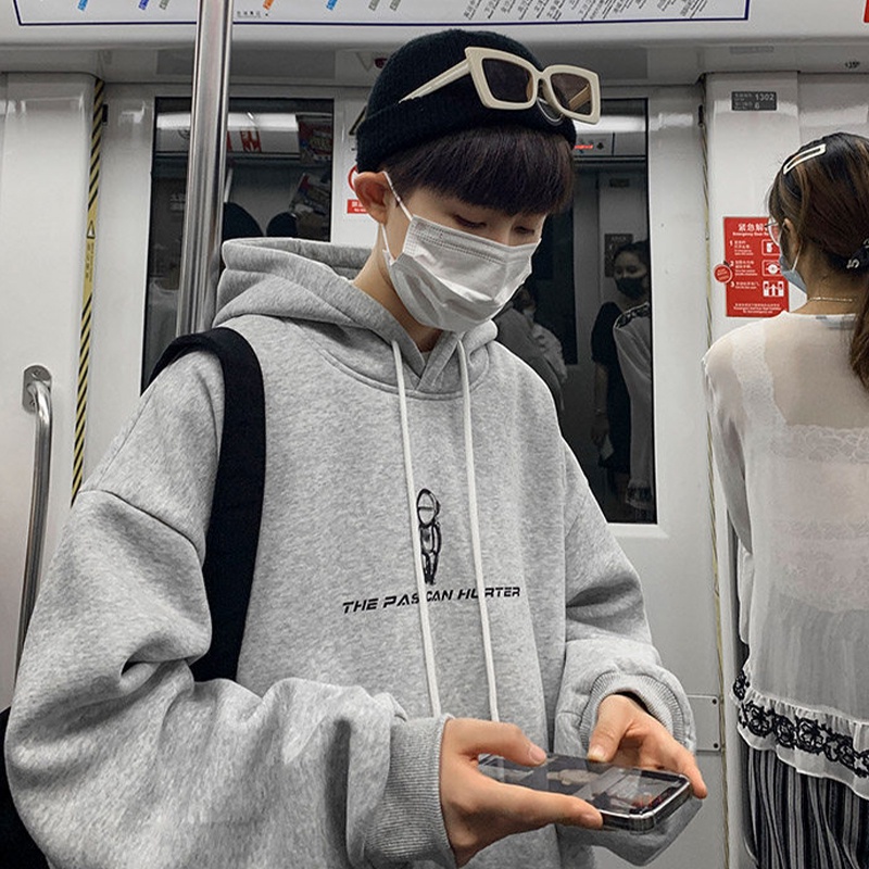 Áo hoodie AOKANG dáng rộng phong cách đường phố Mỹ thời trang xuân thu cho nam