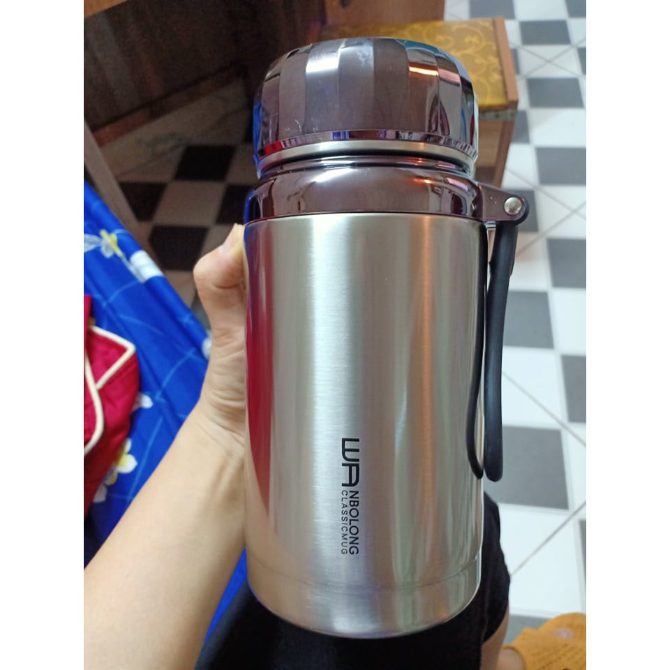 Bình giữ nhiệt dung tích 1000ml, giữ nhiệt tối đa từ 10 đến 12h