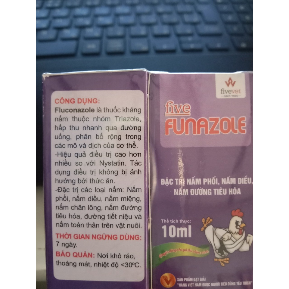 Funazole nấm diều 10ml 50ml nấm phổi miệng, nấm da, chân lông lợn gà chọi gà đá chim chó mèo thỏ dê cừu ho vươn cổ thở