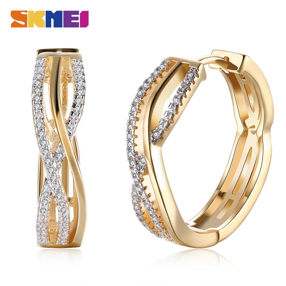 Bông Tai SKMEI LKN007 Cho Nữ Họa Tiết Sợi Lãng Mạn Đính Đá Zircon