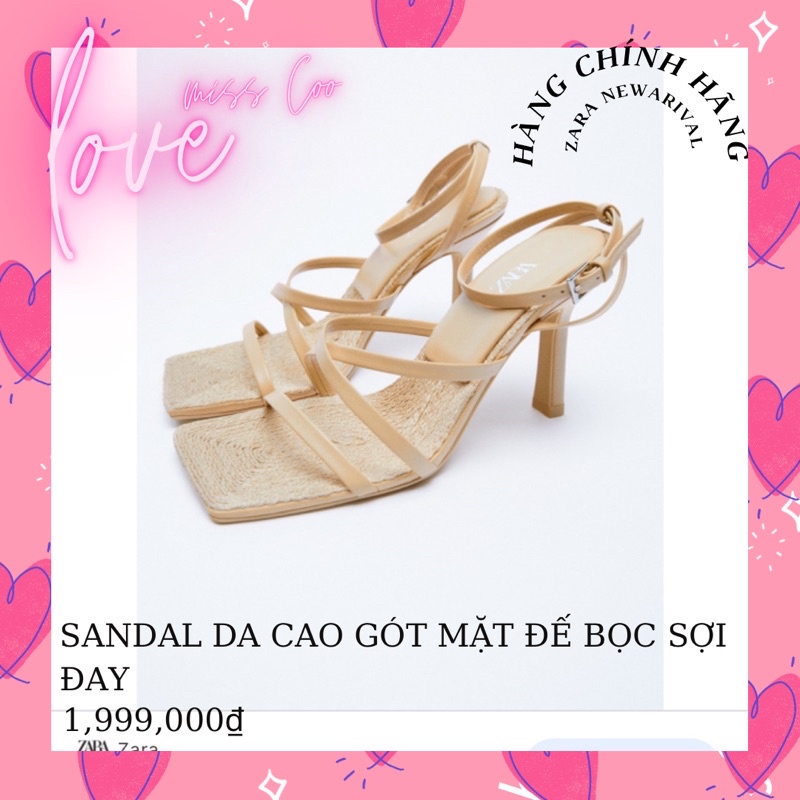 🍒HÀNG CÓ SẴN🍒GIẦY ZARA SANDAL DÂY DA CÓ ĐẾ BỌC CÓI