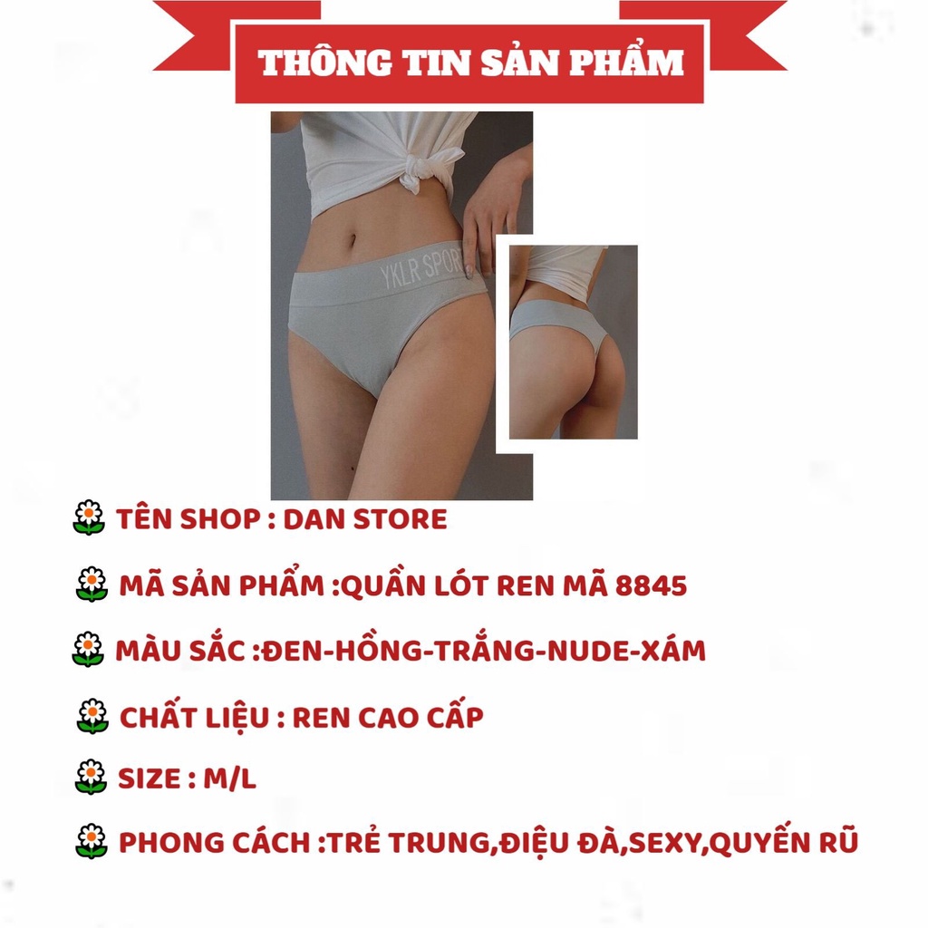 Quần Lót Nữ - Quần Lót Nữ Cotton Sexy Lọt Khe phối viền chữ cá tính DAN STORE MÃ 8845