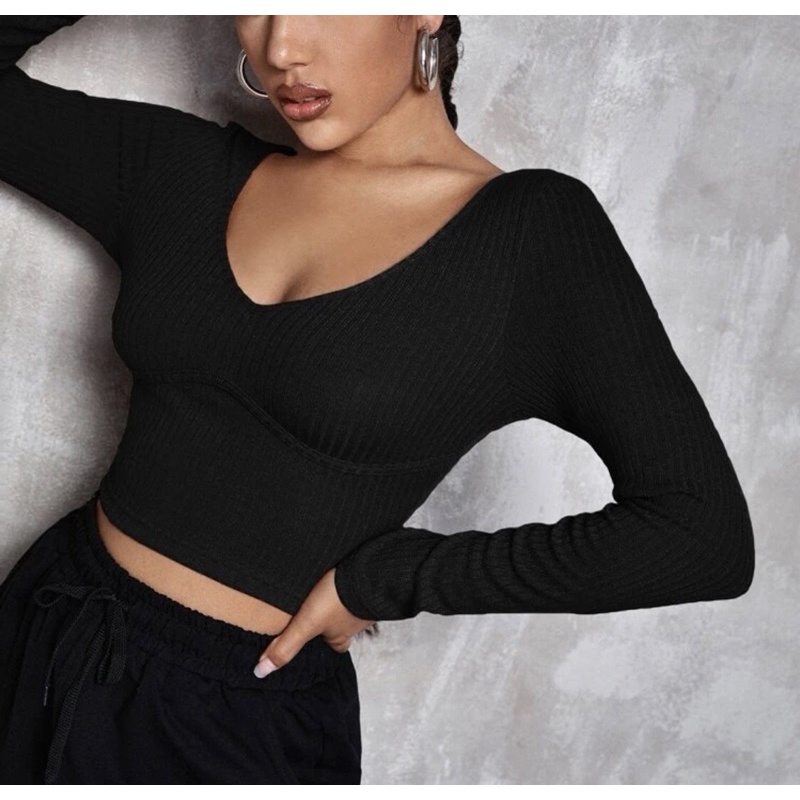 PASS - SHEIN Crop Top Tay Dài