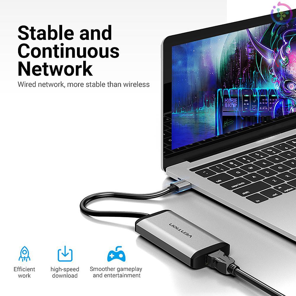 Giắc chuyển 4 trong 1 cổng USB HUB + RJ45 cho Laptop