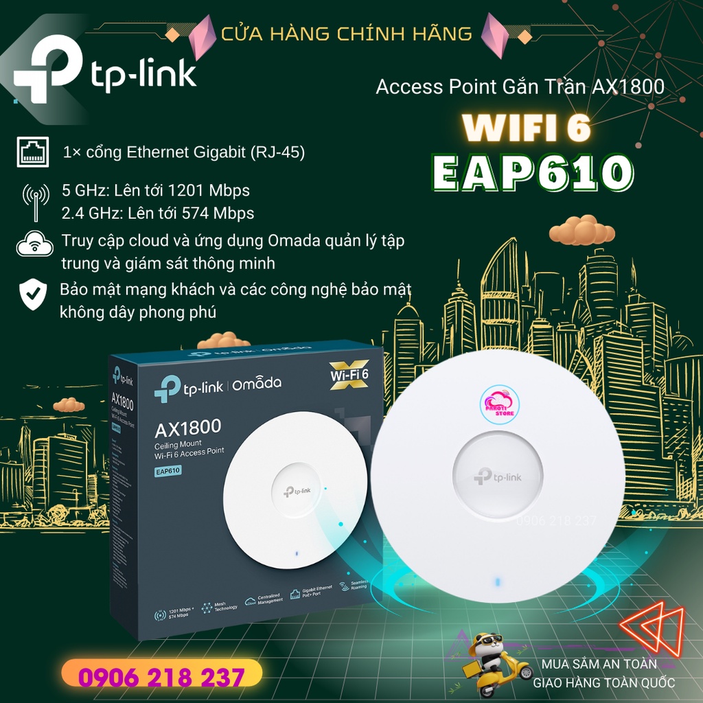 COMBO Router TL-ER7206 kèm Wifi EAP610 AX1800 chuẩn Wifi 6 ( ER7206 + EAP610 ) _ parotistore