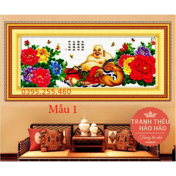 [Siêu giảm giá]  Tranh thêu chữ thập mẫu mới PHẬT DI LẶC thêu sẵn 170x70cm