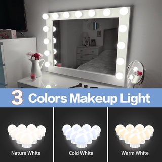 Bóng đèn LED USB mờ với 3 chế độ cảm ứng trang trí để bàn trang điểm phong cách Hollywood