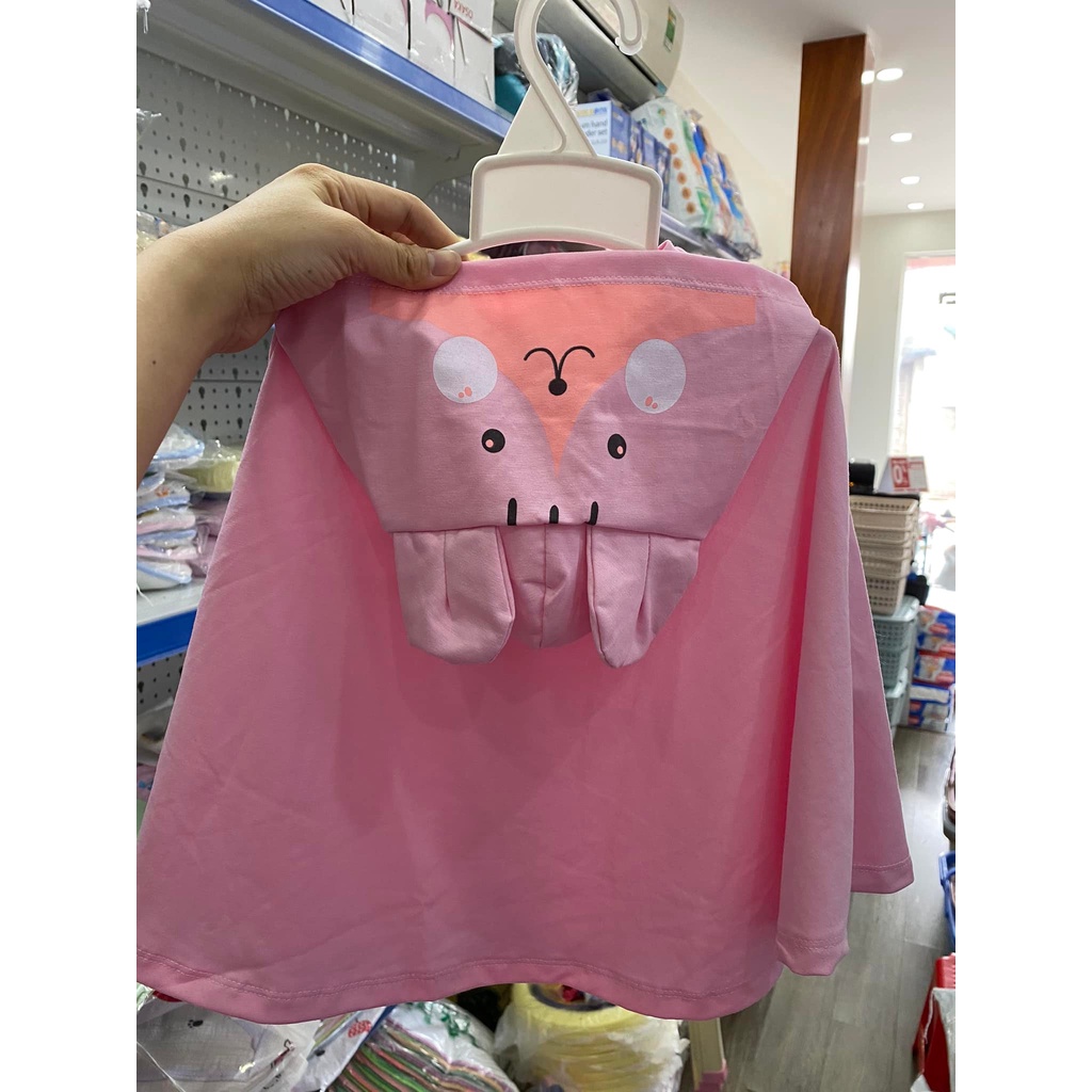 Áo choàng chống nắng cho bé, Áo choàng thú fusi vải cotton