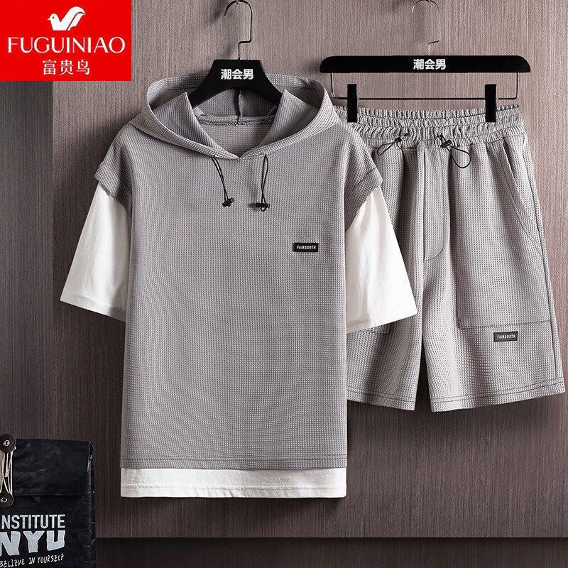 Áo Thun Thể Thao Giả Hai Lớp Dáng Rộng Thời Trang Mùa Hè Dành Cho Nam
