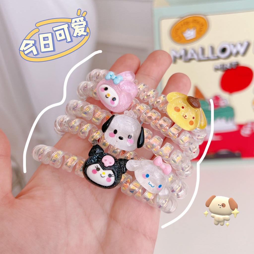 Dây Cột Tóc Co Dãn Kiểu Dáng Thú Cưng Hoạt Hình Xinh Xắn Cho Nữ