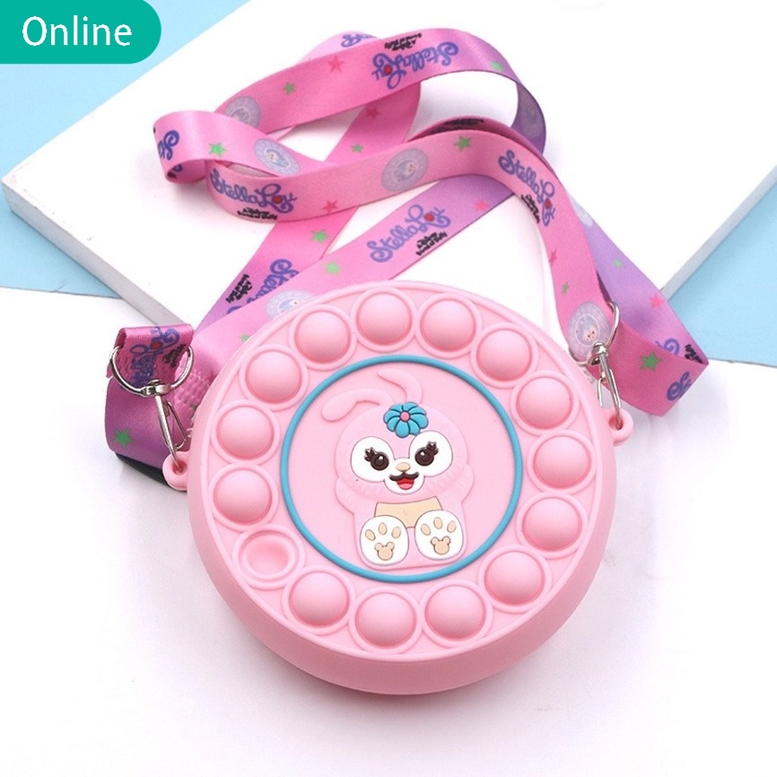 Pop it Fidget StellaLou Túi đeo vai SpongeBob Ví tiền xu dành cho trẻ em Push Bubble Đồ chơi, quà Giáng sinh