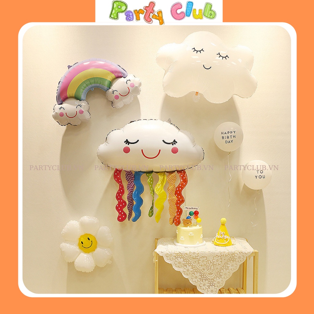 Bóng hình mây cầu vồng trang trí sinh nhật