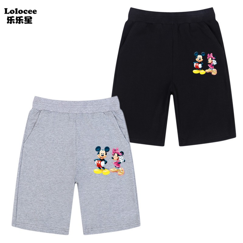 Quần Short Lưng Thun Hình Chuột Mickey Cho Bé