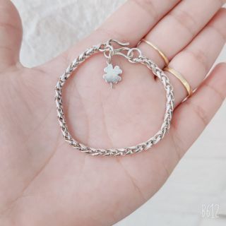 Lắc tay bạc dây dừa dày dặn cho bé