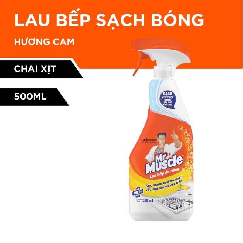 Nước Lau Bếp Đa Năng Mr Muscle hương cam chanh (500ml) - Hàng chính hãng DKSH Việt Nam.