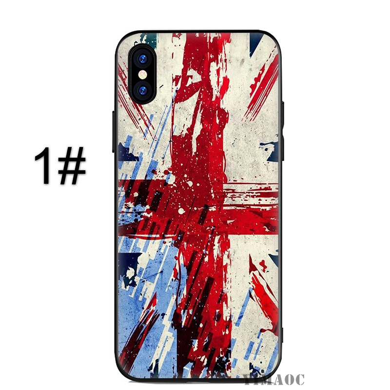 Ốp lưng in hình cờ nước Anh cho điện thoại iPhone XS Max XR 8 7 Plus 6 6S 5S SE