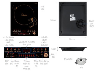 Bếp điện từ Midea MI-T2117DE