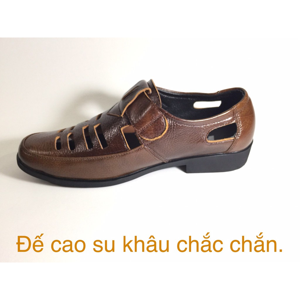 Có size 44-45 ngoại cỡ, Giày nam da bò ,đế cao su cực êm được khâu chắc chắn ,không lo mồ hôi chân.