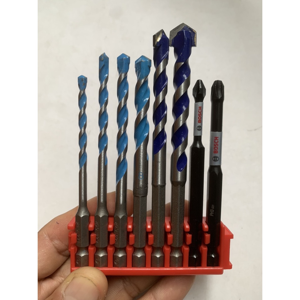 Bộ mũi khoan bê tông , tường , gạch men , mũi vít PH2 PH3 thương hiệu Bosch - King Blue thông dụng