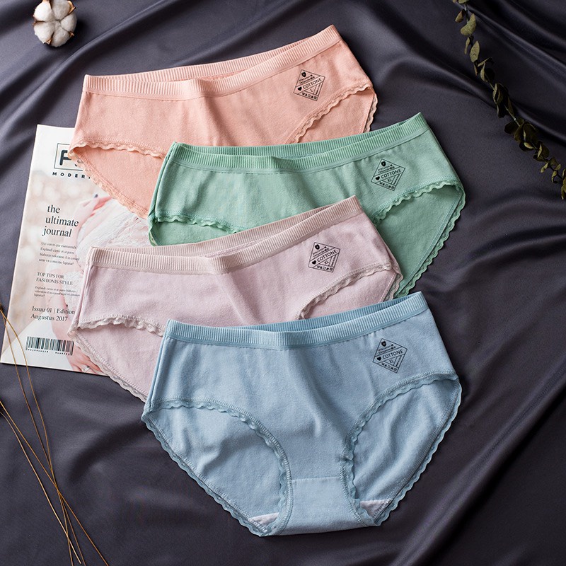 Quần Lót Nữ cao cấp cotton gân tăm viền ren siêu mềm mịn thoáng mát MÃ D06