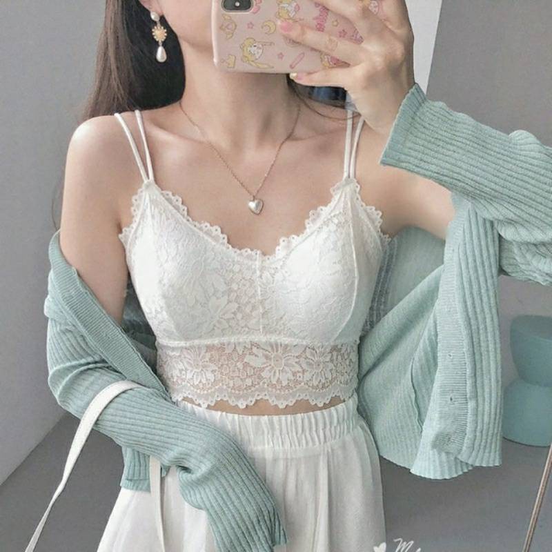 Áo bra nữ phối ren họa tiết cánh hoa dễ thương có đệm tạo form nâng ngực ôm body siêu gợi cảm NORICHIP free ship.