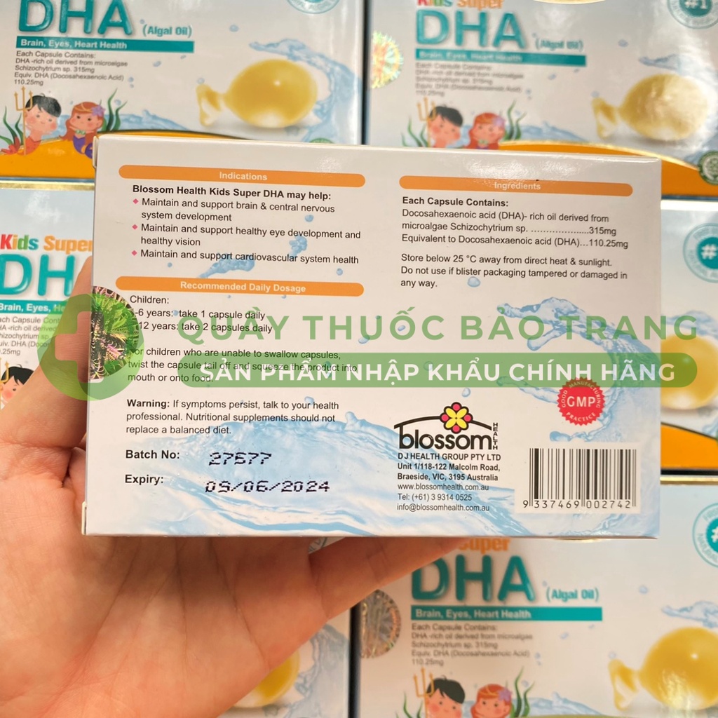 Viên Uống DHA  Blossom - Super DHA For Kids chiết xuất từ tảo biển