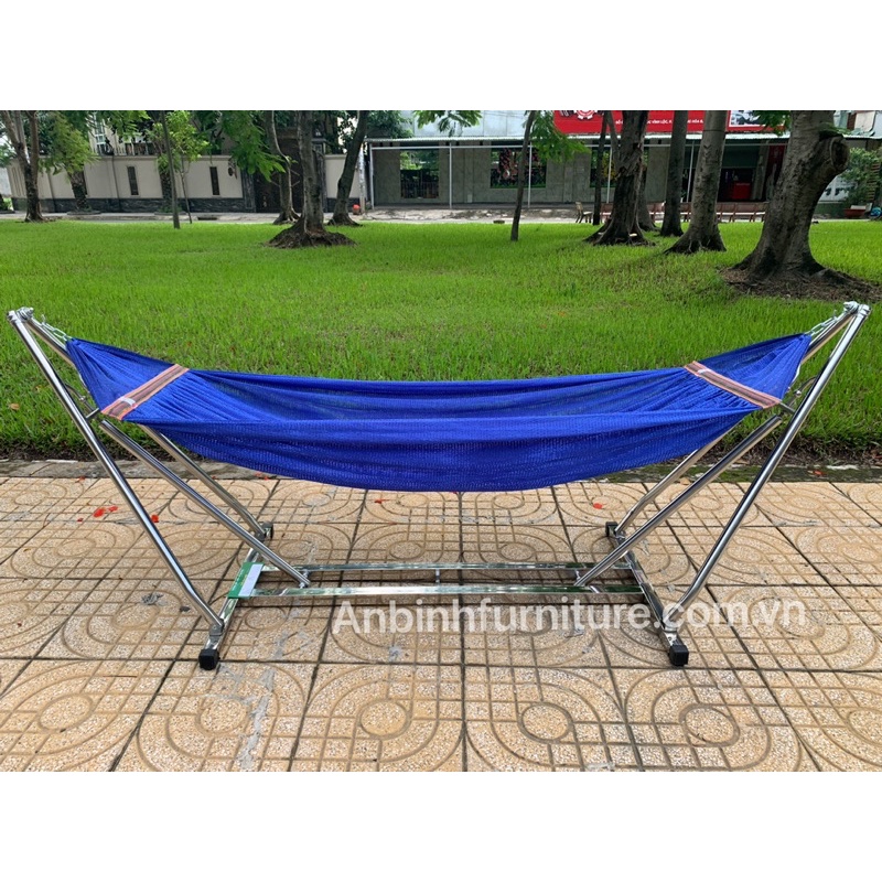 Bộ võng xếp inox chân vuông tải trọng 180kg - Chất liệu Inox 100%