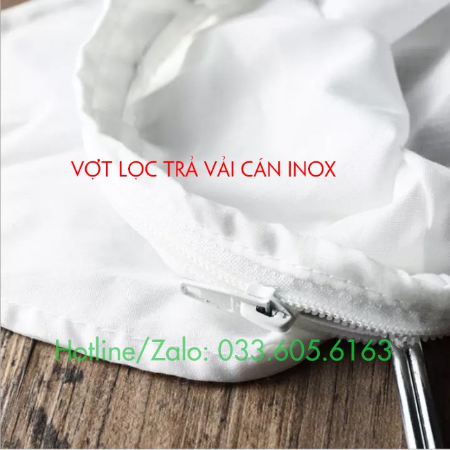 Vợt lọc trà vải cán bằng inox chống gỉ an toàn - Vợt 18.5x35cm và vợt 22.5x40cm - Dụng cụ pha chế TV