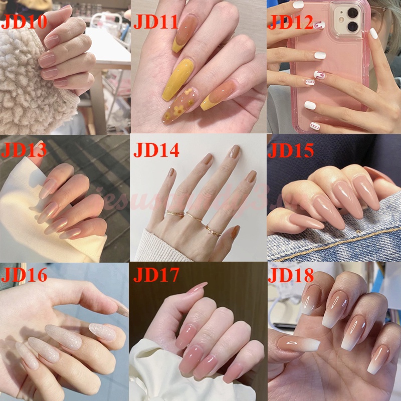 Set 24 móng tay giả dài kẻ sọc phong cách cá tính thiết trang trí nghệ thuật