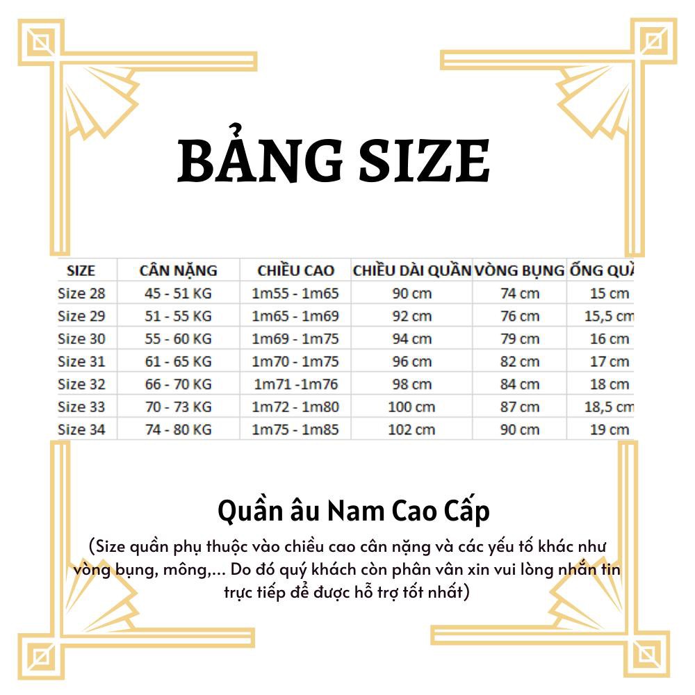 Quần âu nam dáng slimfit MÃU MỚI NHẤT quần tây nam from dáng đơn giản, đường may tỉ mỉ, hiện đại