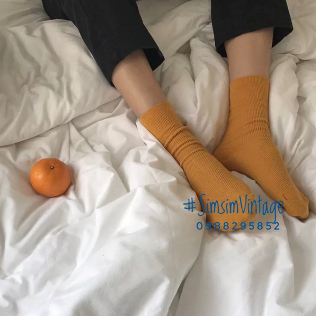 Tất vintage len tăm nhỏ mịn Style Hàn