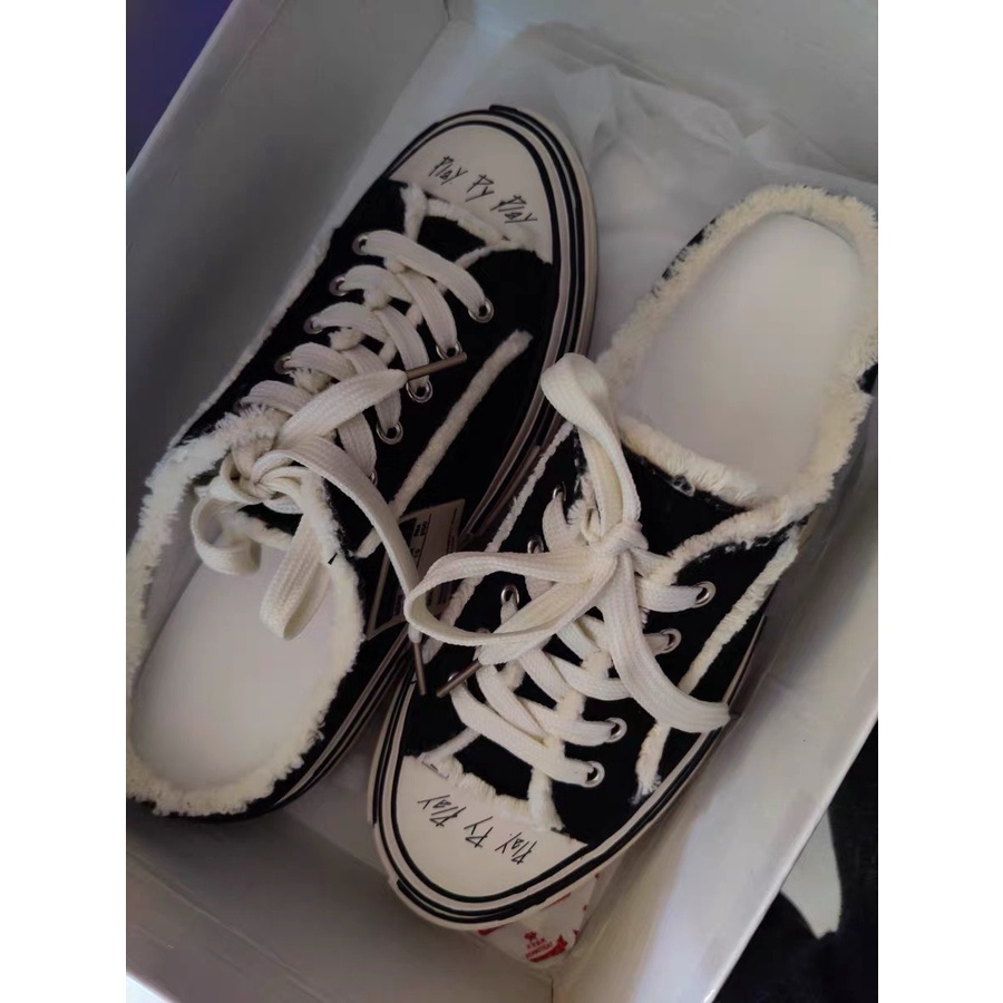 Giày sục thể thao rách, Giày Sục Thể Thao Nữ Rách Hở Gót Đế 3cm Mềm | BigBuy360 - bigbuy360.vn